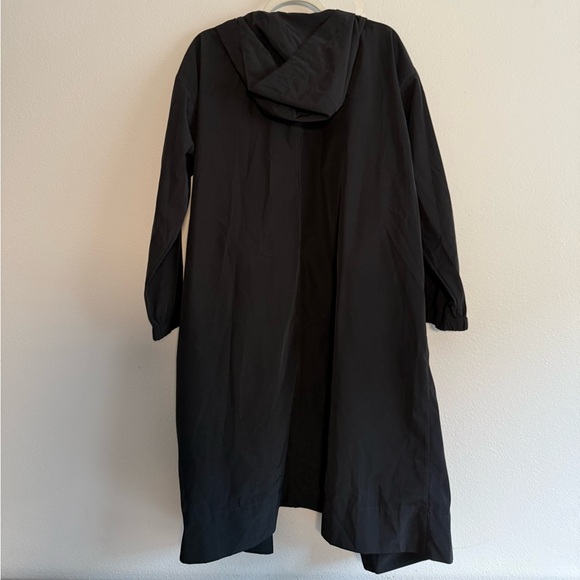 Eileen Fisher Recycled Polyester black Hooded zip Coat women’s Sz L rain jacket - Picture 9 of 9